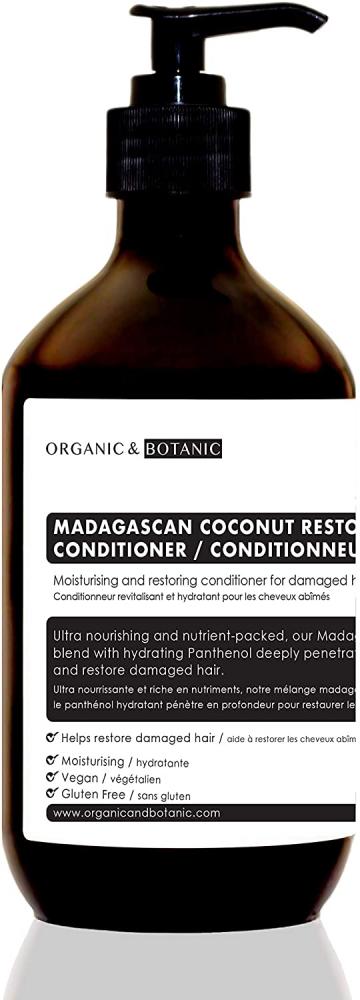 Organic and Botanic Madagascan Coconut Moisturising and restoring Conditioner for Damaged Hair 500 ml