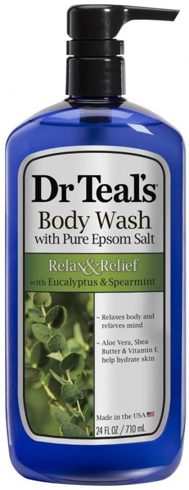 Dr Teals Pure Epsom Salt Body Wash Relax and Relief with Eucalyptus and Spearmint 710ml
