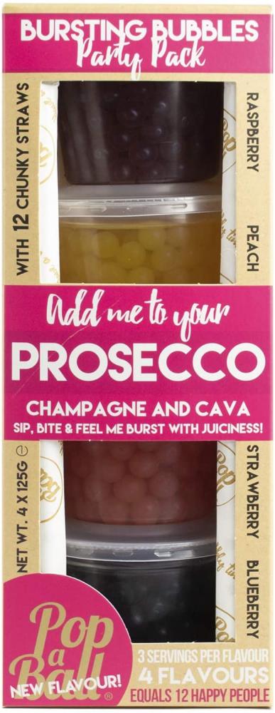 Popaball Bursting Bubbles For Prosecco Party Pack 4 x 125 grams
