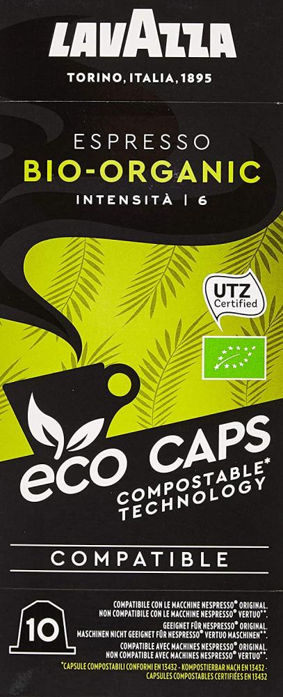 Lavazza Eco Caps Coffee Pods Compatible with Nespresso Original Machines Espresso 10 Capsules