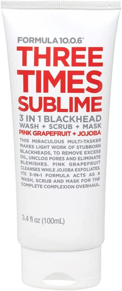 Formula 10.0.6 Three Times Sublime 3 in 1 Blackhead Wash plus Scrub plus Mask 100 ml