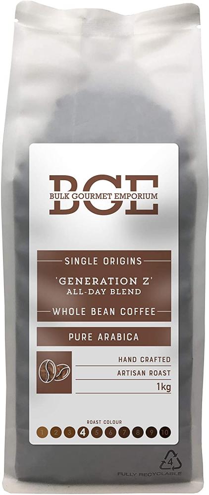 SALE  Bulk Gourmet Emporium Single Origin Generation Z Artisan Roast Whole Bean Coffee 1kg