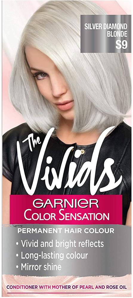 Garnier Color Sensation Vivids Blonde Hair Dye Permanent S9 Silver Diamond  | Approved Food