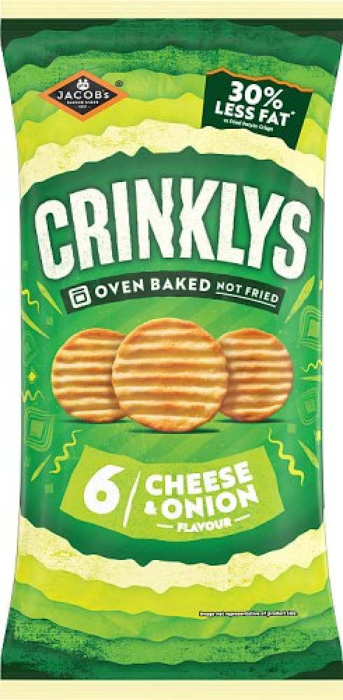 Jacobs Crinklys Cheese and Onion Flavour 6 x 23g