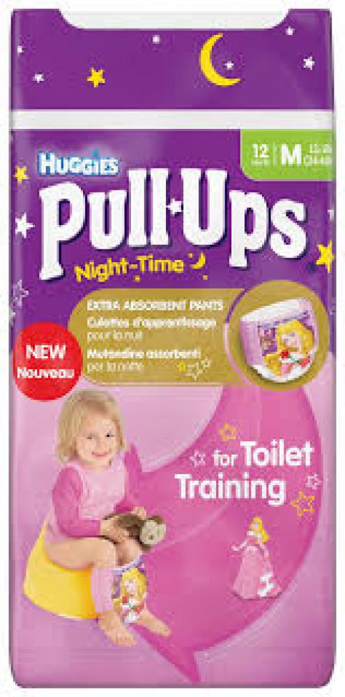 Huggies Pull Ups Girls Night Time Pants Convenience Pack Medium 12