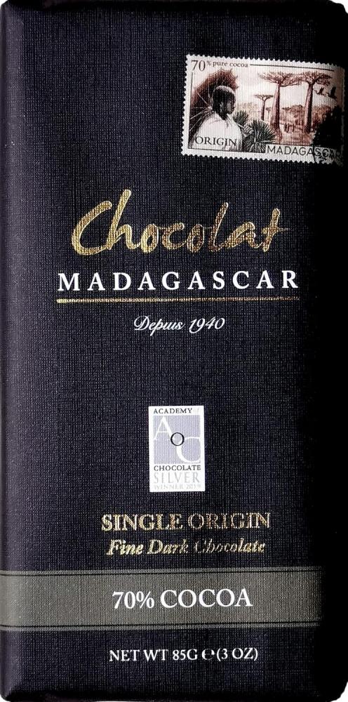 Chocolat Madagascar Single Origin Fine Dark Chocolate 70 Percent Cocoa 85 g