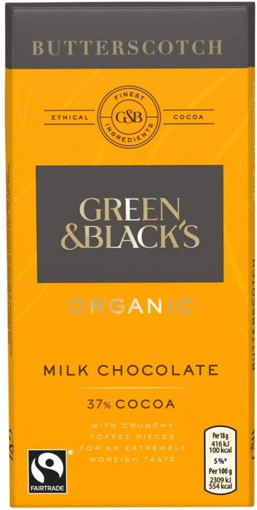 Green And Blacks Organic Butterscotch Milk Chocolate Bar 90 G 