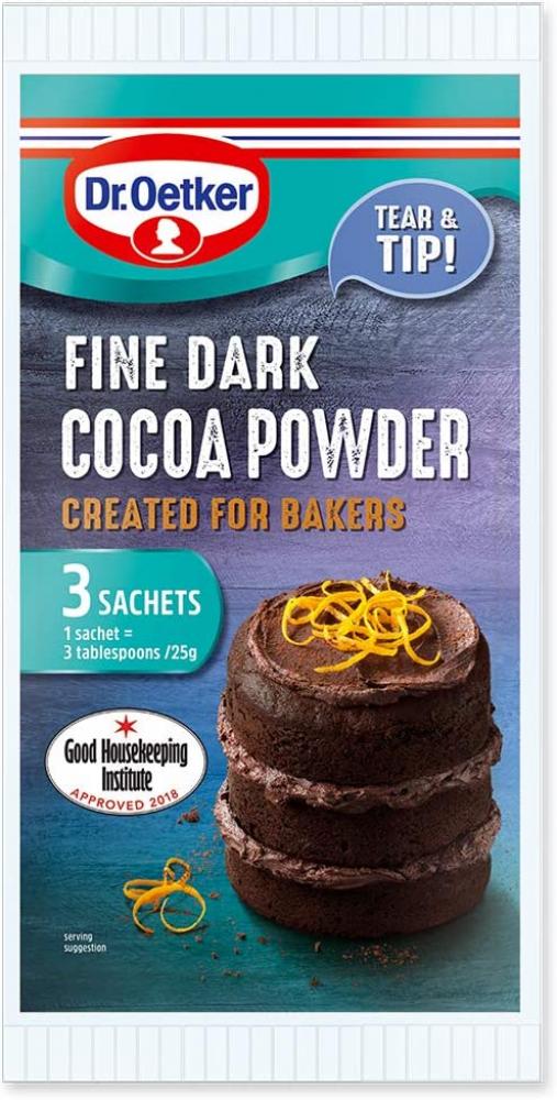 Dr Oetker Fine Dark Cocoa Powder 3 x 25g
