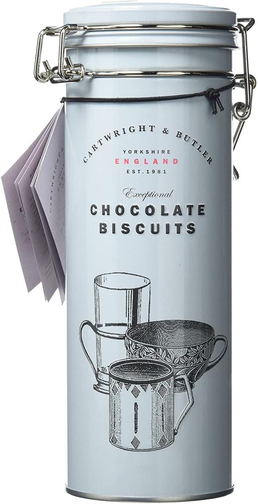 Cartwright and Butler Ultra Thick Dark Chocolate Ginger Biscuits in Narrow Tin 190g