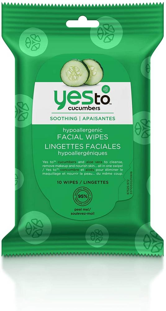 Yes To Cucumbers Hypoallergenic Facial Wipes 10 Wipes