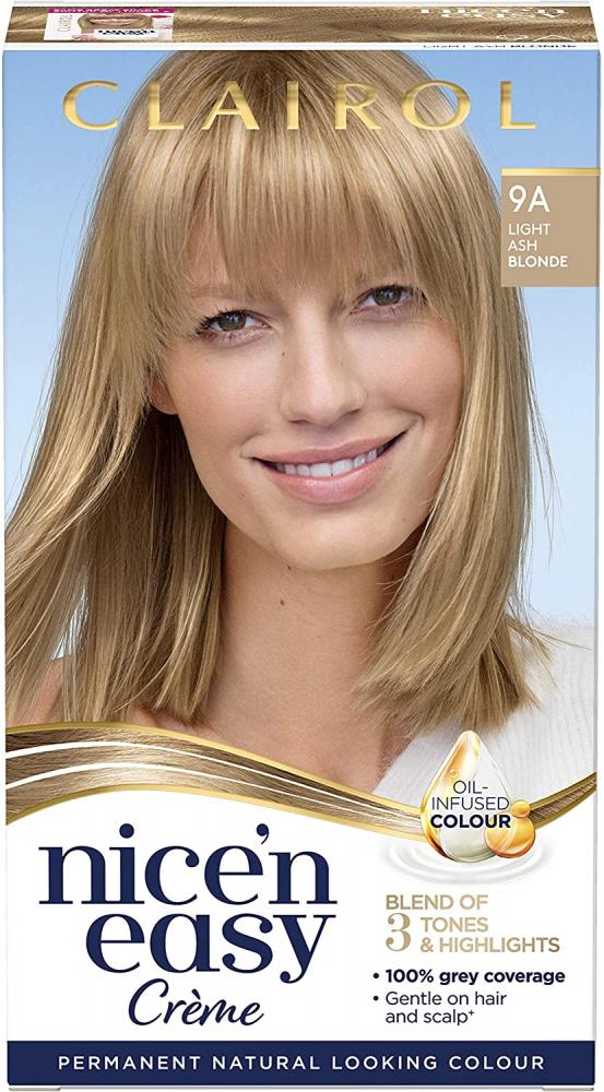 Clairol Nicen Easy CremeNatural Looking Oil Infused Permanent Hair Dye 9A Light Ash Blonde