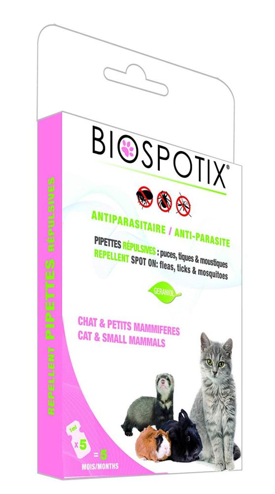 Biospotix Flea and Tick Spoton Repellent for Cats 5x1ml Approved Food