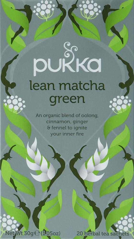 Pukka Lean Matcha Green Organic Green Herbal Tea with Oolong and Ginger 20 teabags