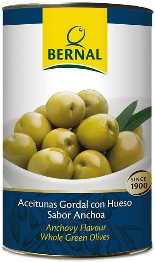 Bernal Anchovy Flavour Pitted Green Olives 4150g