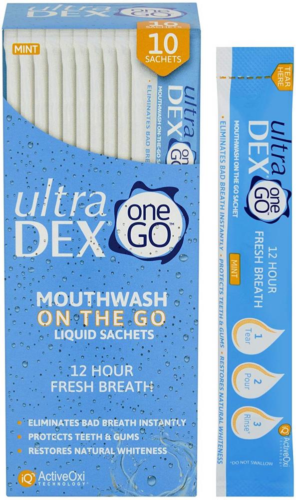 Ultradex One Go Mouthwash on the Go Liquid Sachets 10 x 15ml