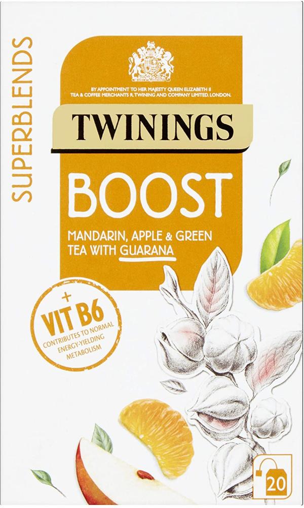 Twinings Boost Mandarin Apple and Green Tea with Guarana 20 teabags