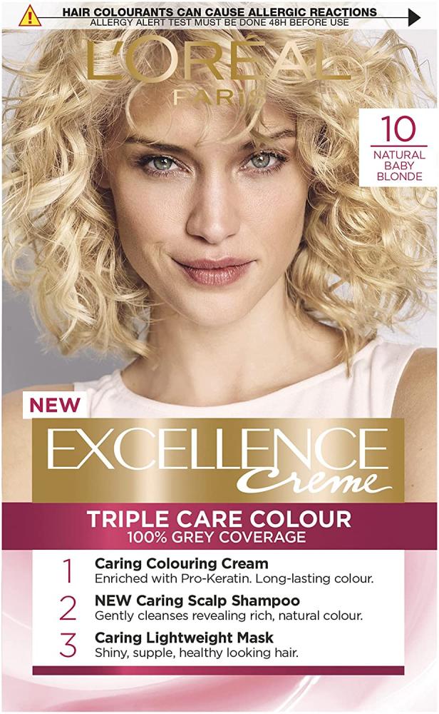 Loreal Paris Excellence Creme Permanent Hair Dye Colour 10 Natural Baby Blonde