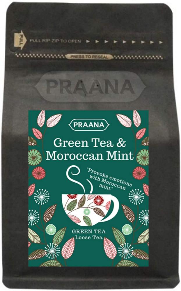 SALE  Praana Green Tea with Moroccan Mint Leaves 100 g