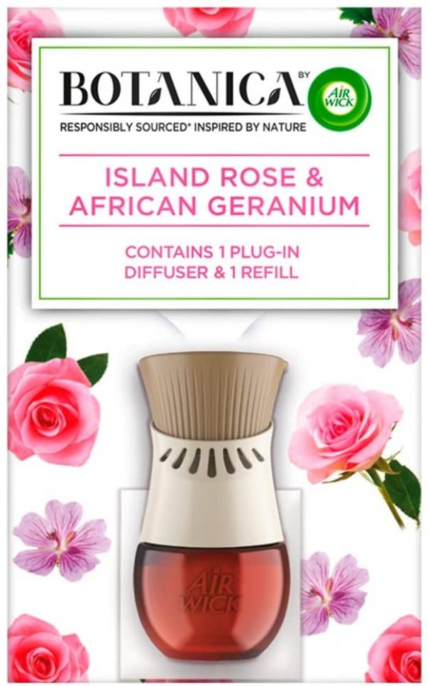 Air Wick Botanica Island Rose and African Geranium 1 Plug-in Diffuser and 1 Refill 19 ml