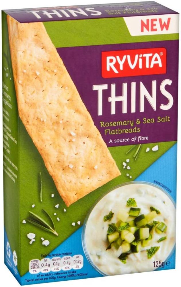 Ryvita Thins Rosemary and Sea Salt Flatbreads 125g