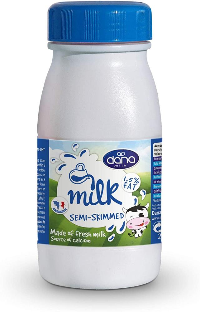 Dana UHT Milk Long-Life Semi-Skimmed 1.5 Percent Low Fat 250 ml