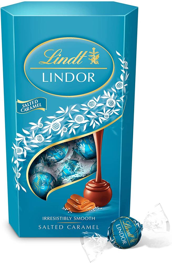 WEEKLY DEAL  Lindt LINDOR Salted Caramel Chocolate Truffles Box 600 g
