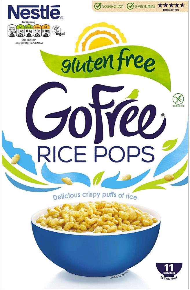 Nestle GoFree Rice Pops Gluten Free Cereal 350g