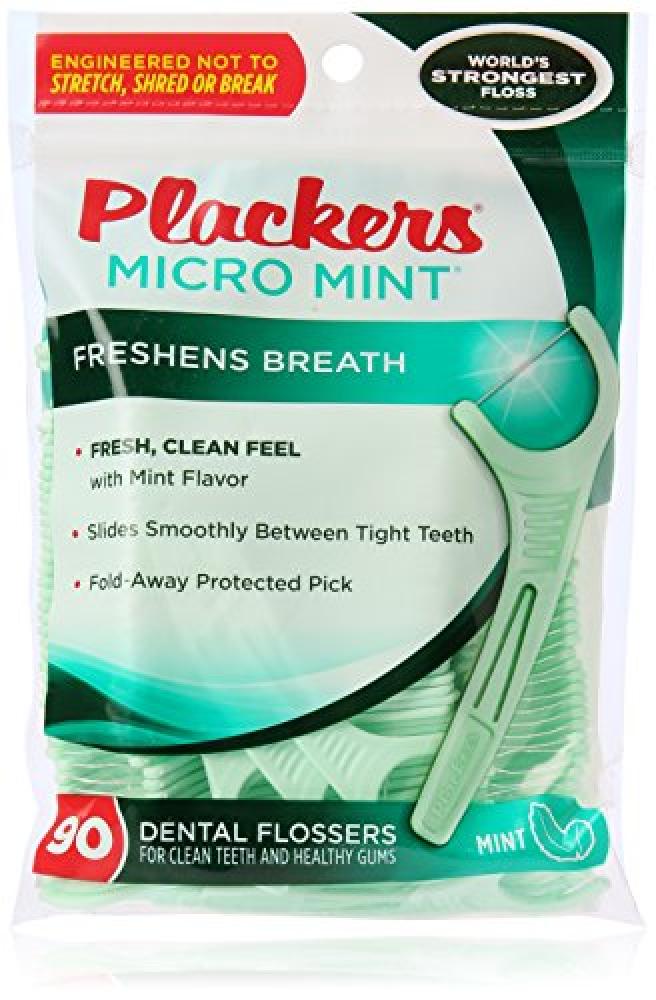 Plackers Dental Flossers Micro Mint Freshens Breath 90