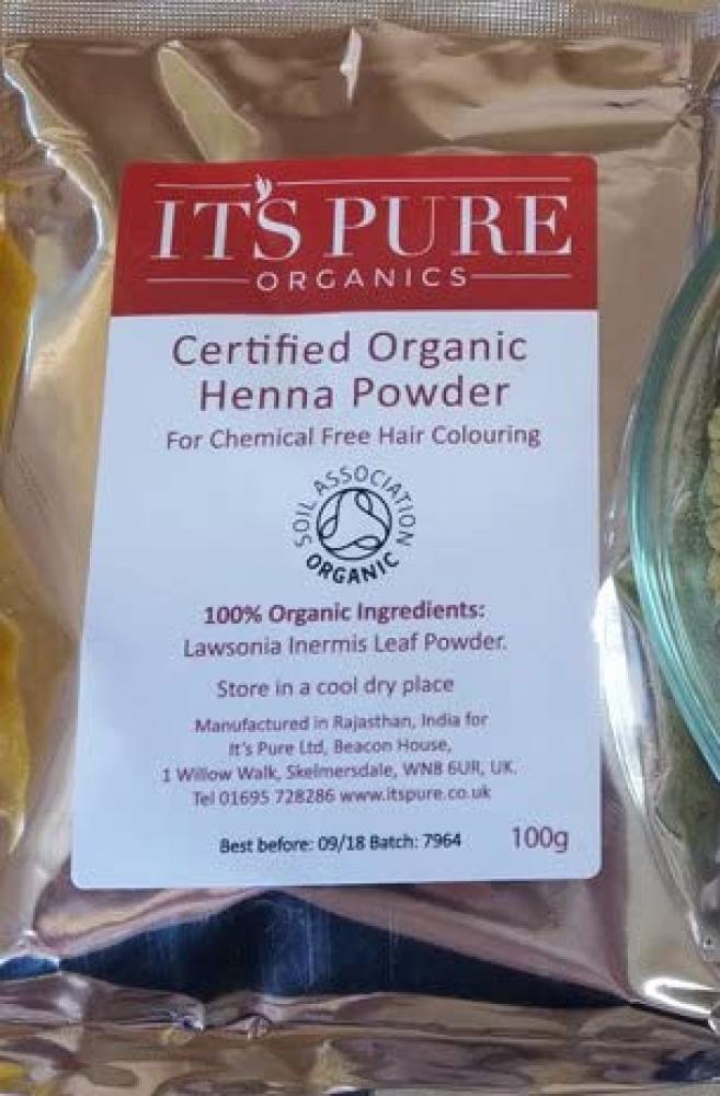 Its Pure Organics Certified Organic Pure Henna Powder 100g