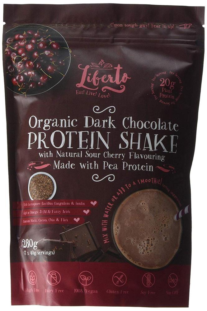 Liberto Organic Dark Chocolate Protein Shake With Sour Cherry Flavouring 280g