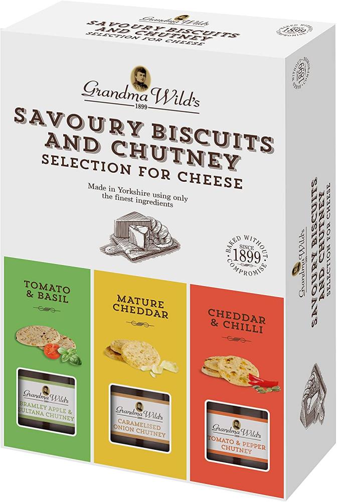 Grandma Wilds Savoury Biscuits and Chutney Selection for Cheese 495g