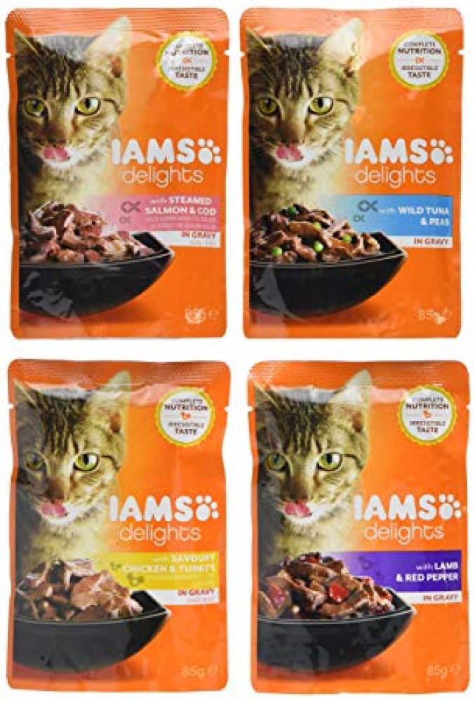 Iams Delights Cat Food Land and Sea Collection LUCKY DIP 85g Approved