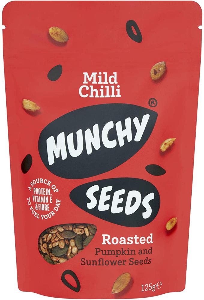 SALE  Munchy Seeds Mild Chilli Sunflower Pumpkin Protein Snack Seed Mix 125g