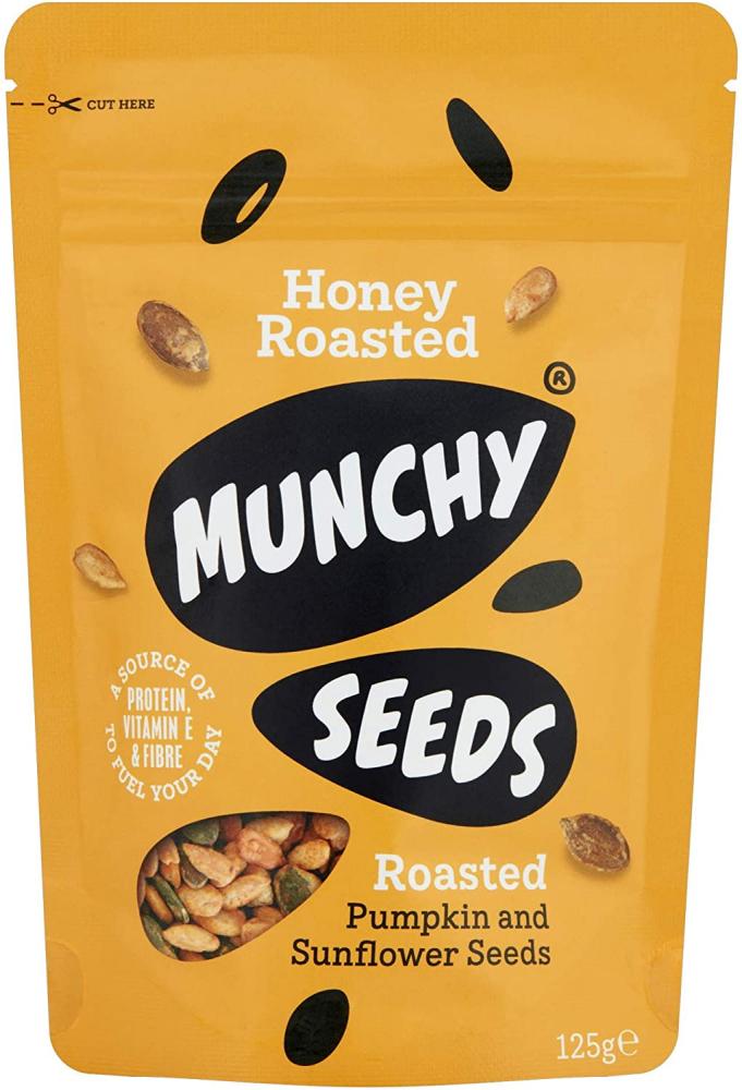 Munchy Seeds Honey Roasted Sweet Mix of Sunflower and Pumpkin Seed Protein Snack 125g