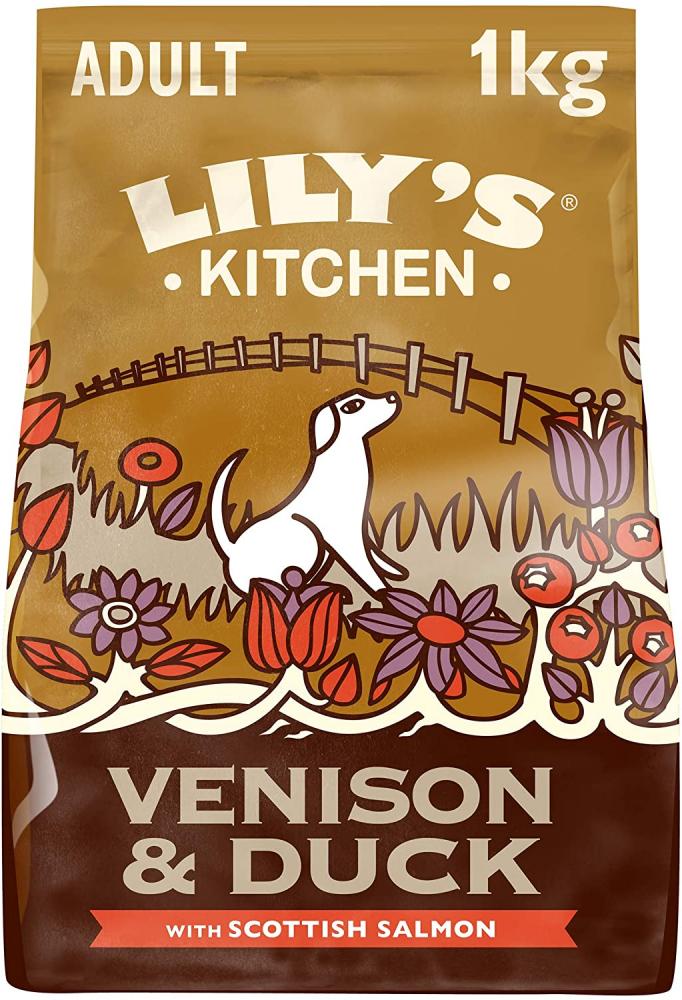 Lilys Kitchen Duck Salmon and Venison Natural Grain Free Complete Adult Dry Dog Food 1kg