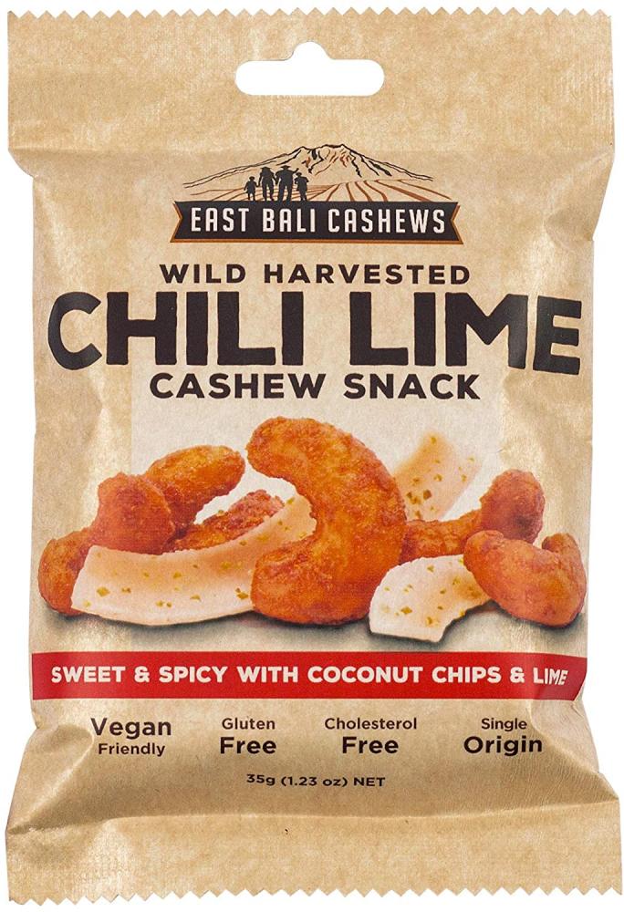 SALE  East Bali Cashews Wild Harvested Chili Lime Cashew Snack 35g