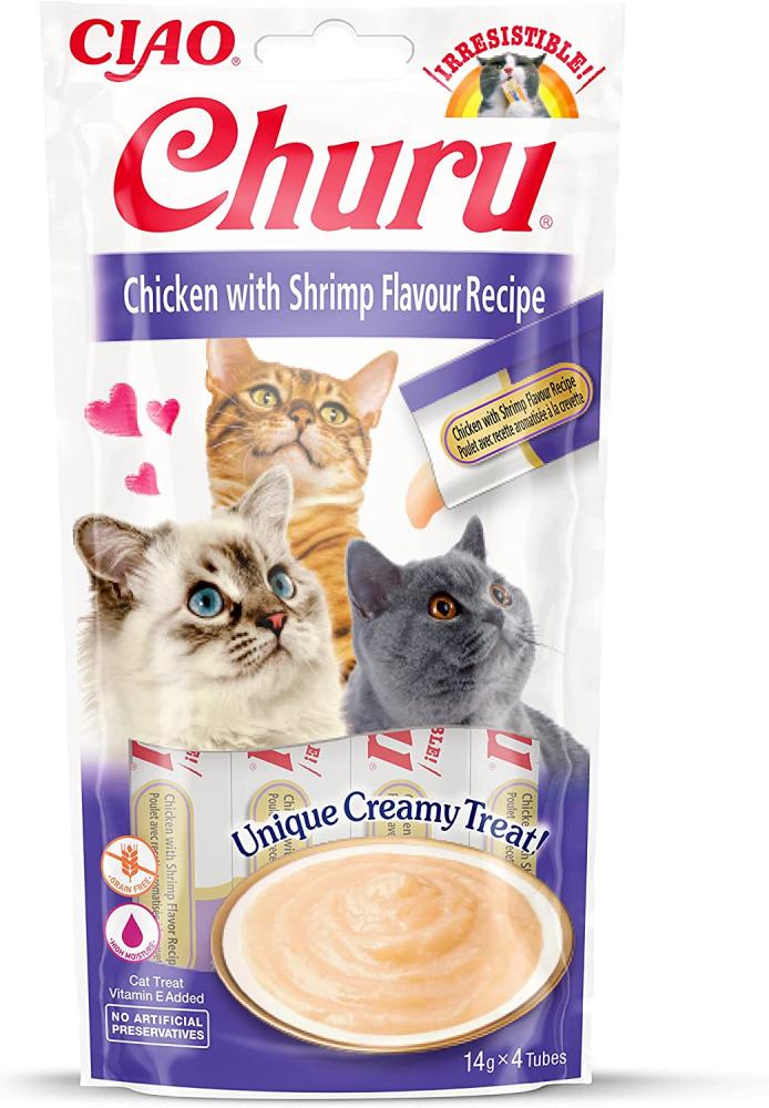 Inaba Ciao Churu Sticks Cat Treat Chicken and Shrimp Flavour 56g ...