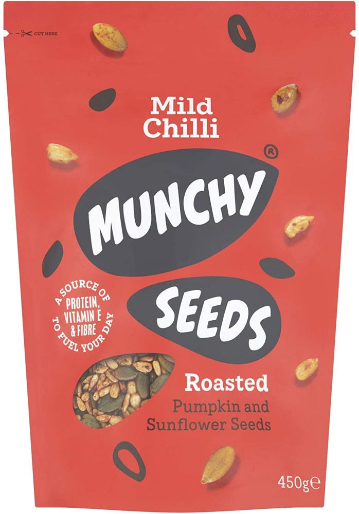 SALE  Munchy Seeds Mild Chilli Sunflower Pumpkin Protein Snack 450g