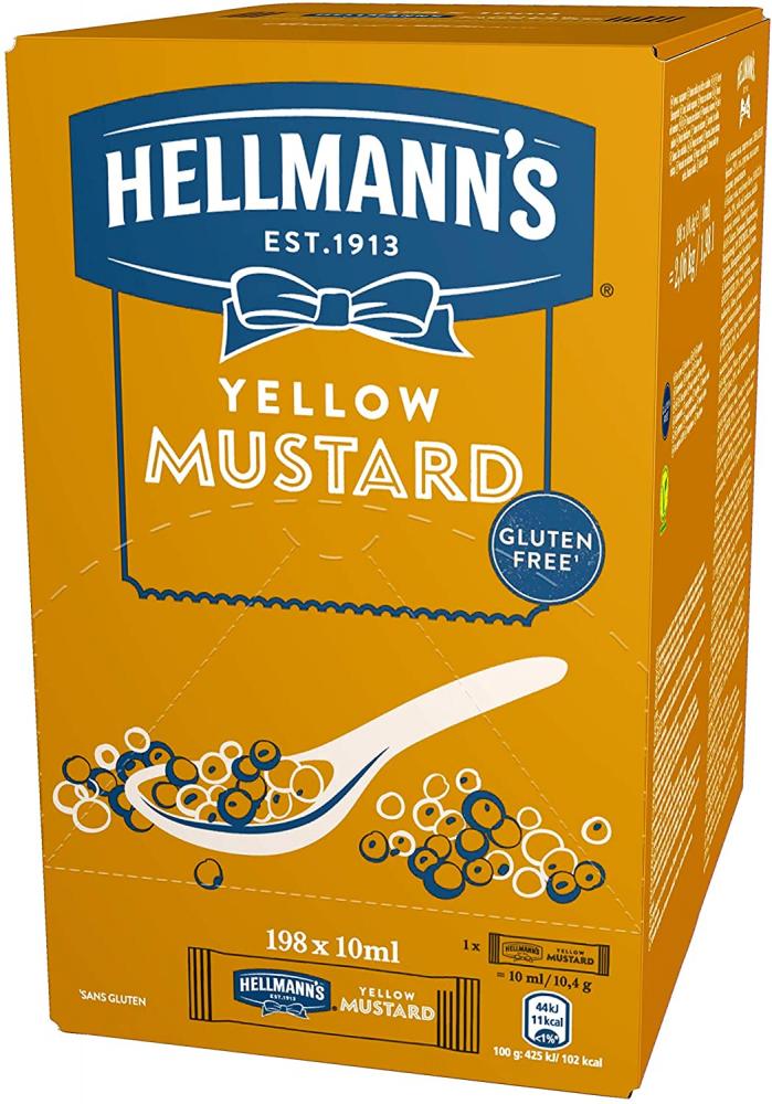 SALE  Hellmanns Yellow Mustard Sachets 198 x 10ml