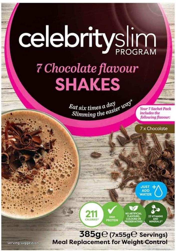 Celebrity Slim Handy Pack Chocolate 7 Sachet Shake Pack 7x55g
