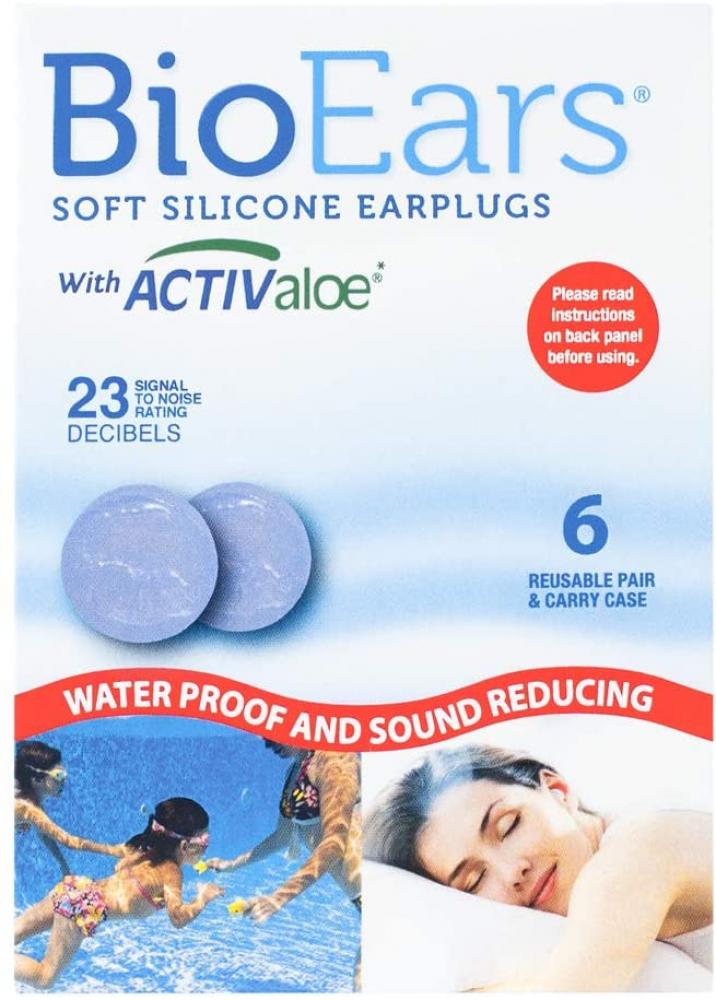 BioEars Soft Silicone Earplugs with ACTIValoe 6 Reuasble Pair