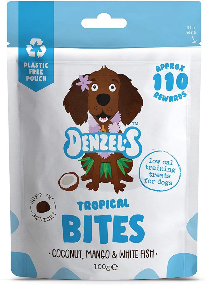 Denzels Natural Dog Treats Soft Baked Bites Tropical 100g