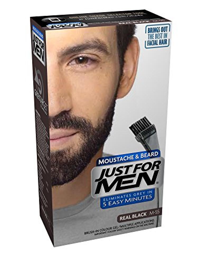 Just For Men M55 Moustache and Beard Facial Hair Color Real Black