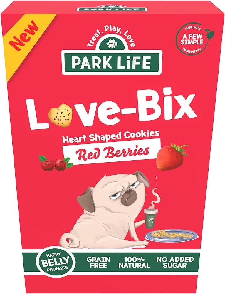 SALE  Park Life Love-Bix Dog Treats Heart Shaped Dog Biscuits 300 g