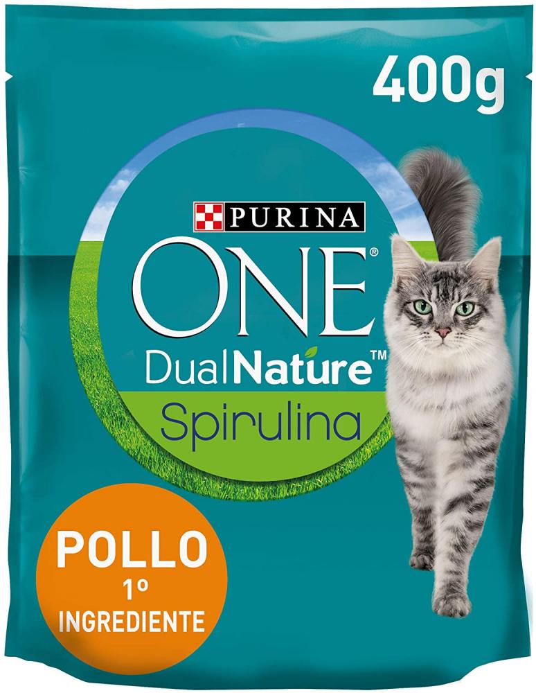 Purina One Dualnature Nuts Cat Adult Rich in Chicken and with Natural Spirulina 400 g