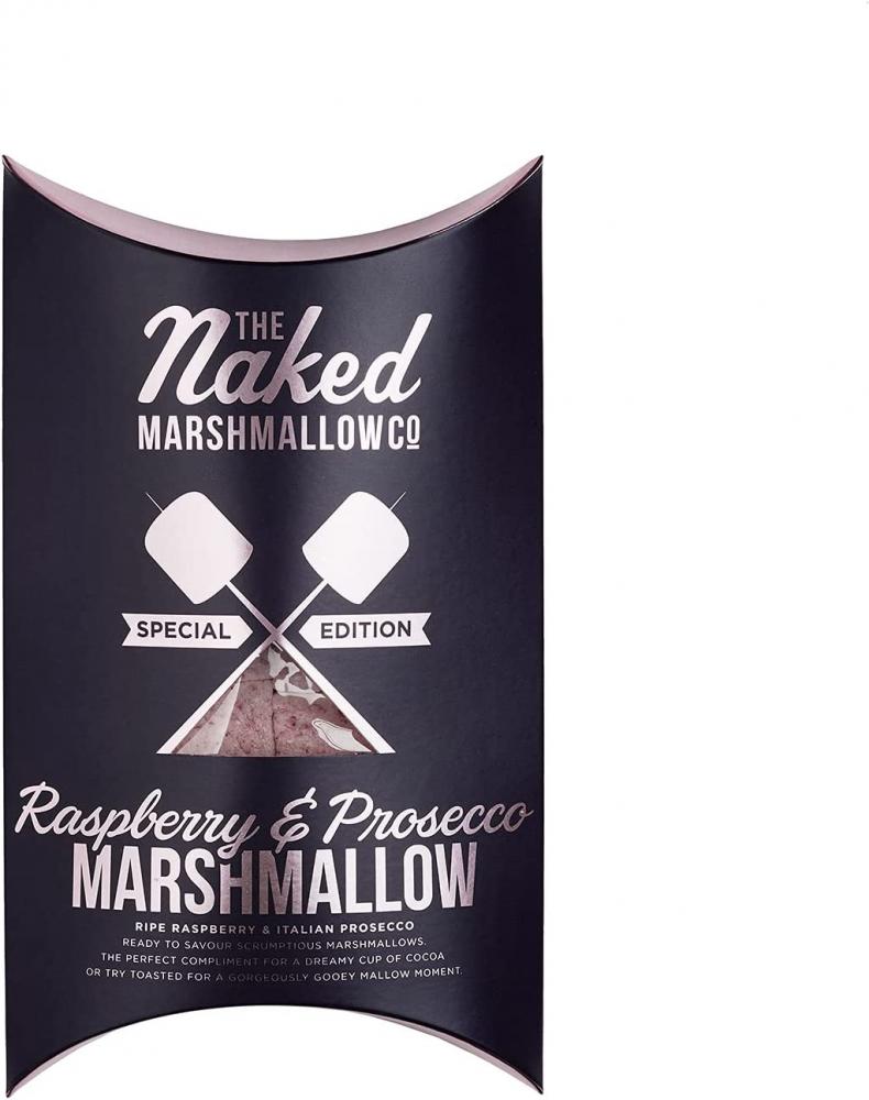 The Naked Marshmallow Co Raspberry and Prosecco Gourmet Marshmallows 100g