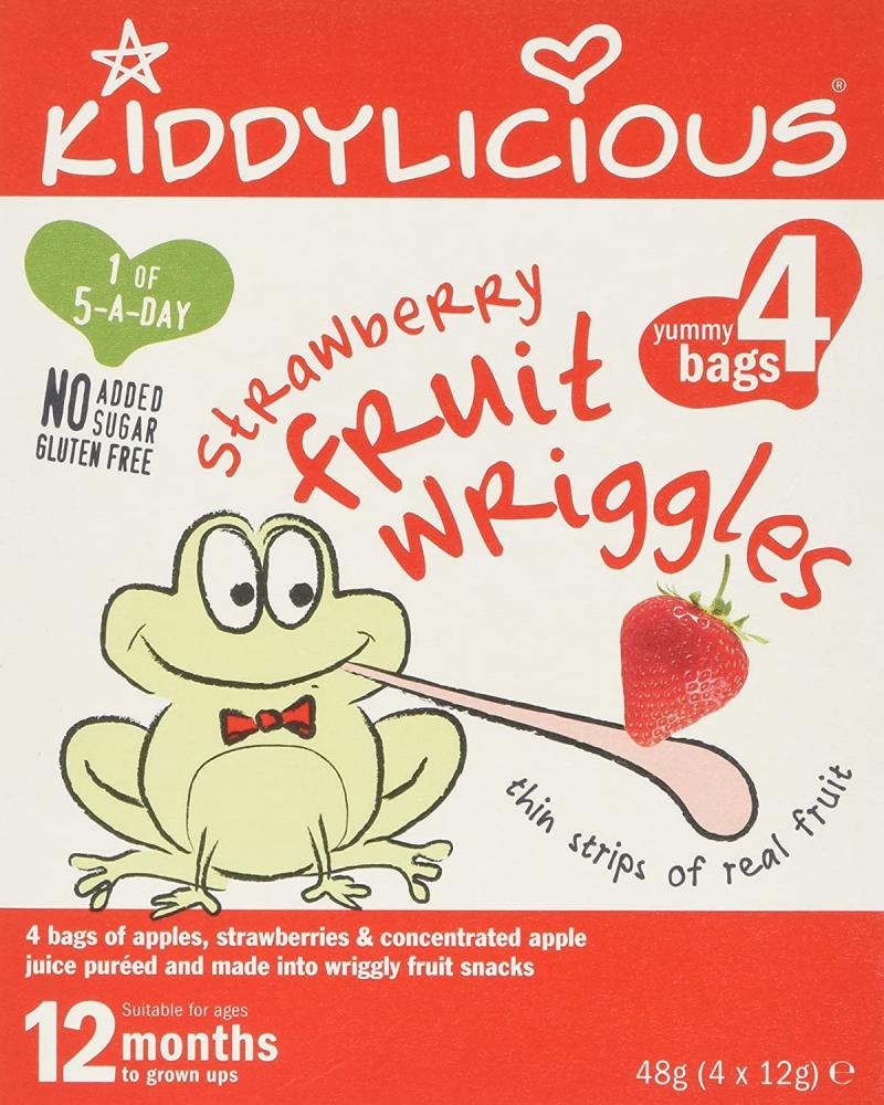 Kiddylicious Multipack Strawberry Wriggles 4 Bags 4x12g