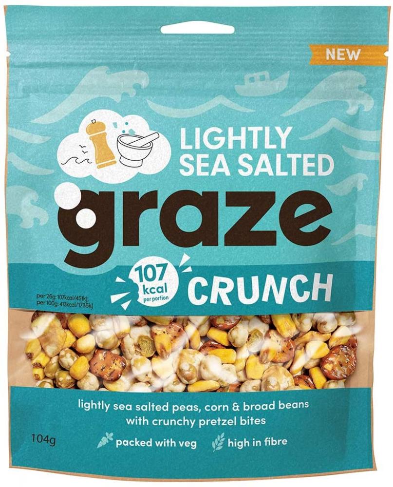 JANUARY SALE  Graze Lightly Sea Salted Crunch - Vegan Savoury Healthy Snack Sharing Bag 104 g