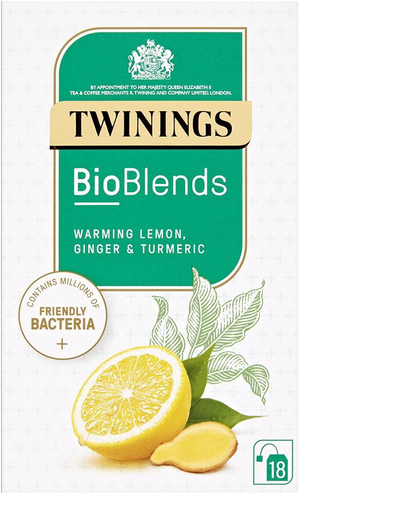 Twinings Bioblends Lemon Ginger and Turmeric Tea with Friendly Bacteria 18 Tea Bags