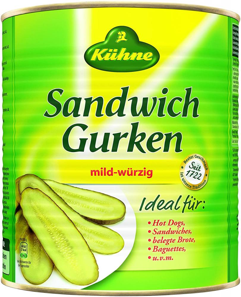 Kuhne Gherkin Sandwich Slices 2.900 g